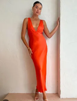 Shona Joy - Orange Midi Dress for rent on The Volte - image 3