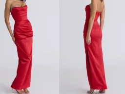 House of CB "ADRIENNE" Red Corset Strapless Gown XS for rent on The Volte - image 2