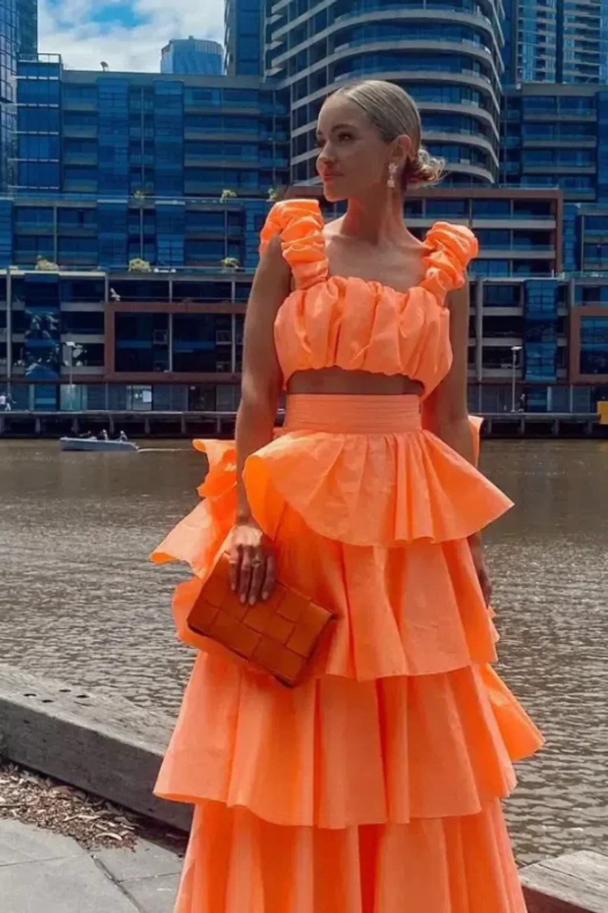 AJE MEDINA SKIRT AND TOP SET [ORANGE] - Image 2