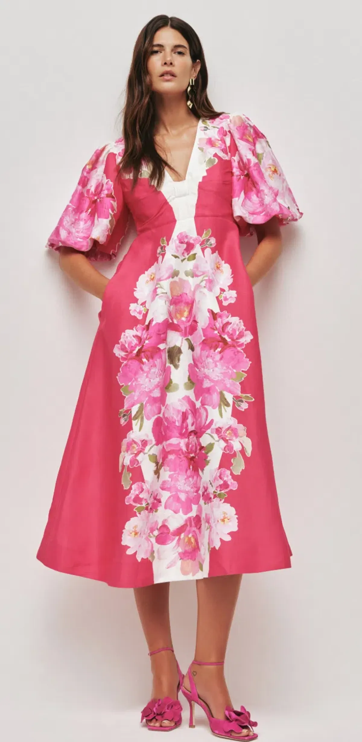 AJE OVERFLOW KNOTTED MIDI DRESS SIZE 10 - Image 1