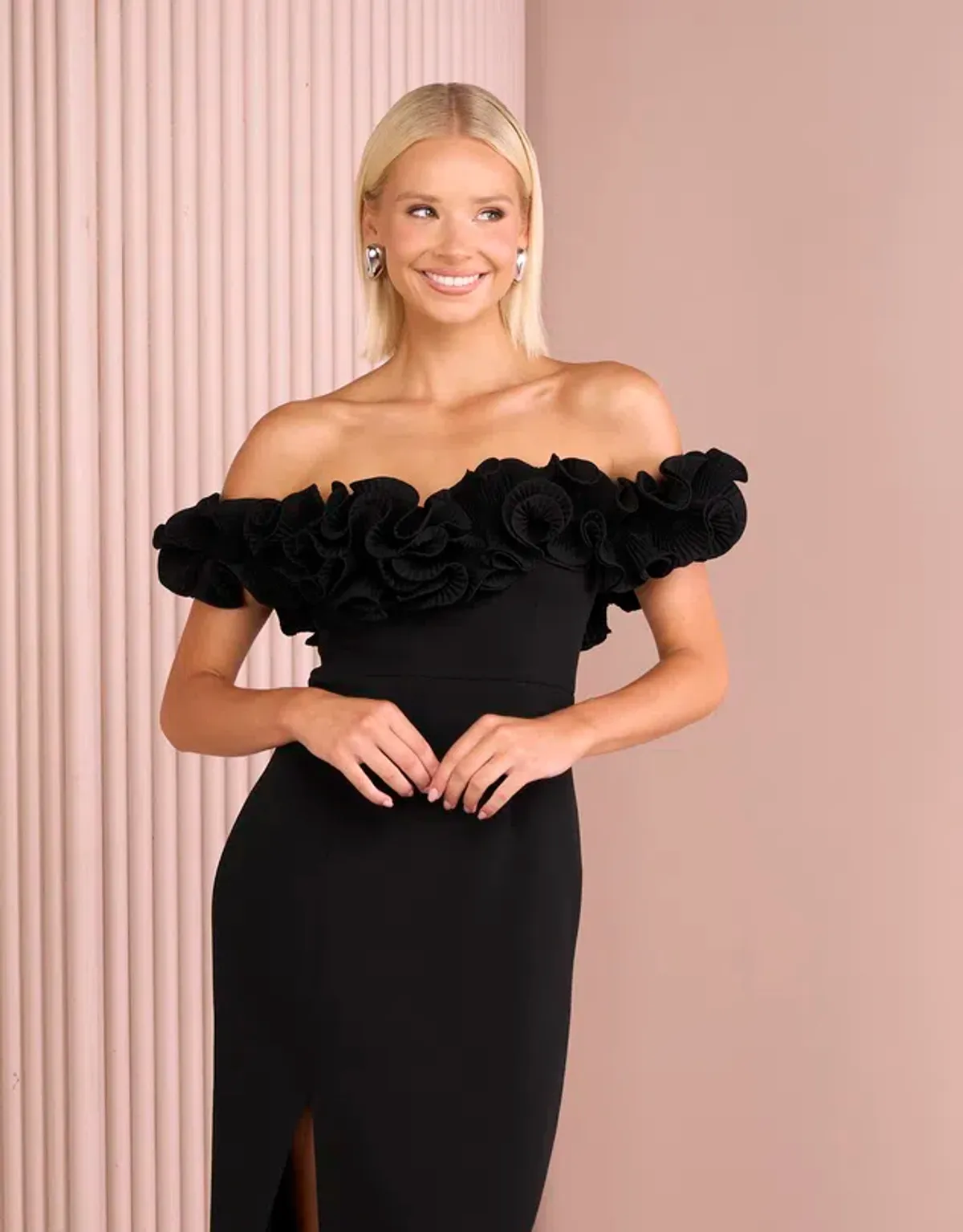 AZZURIELLE FARLEY OFF THE SHOULDER GOWN SIZE 10 - Image 5