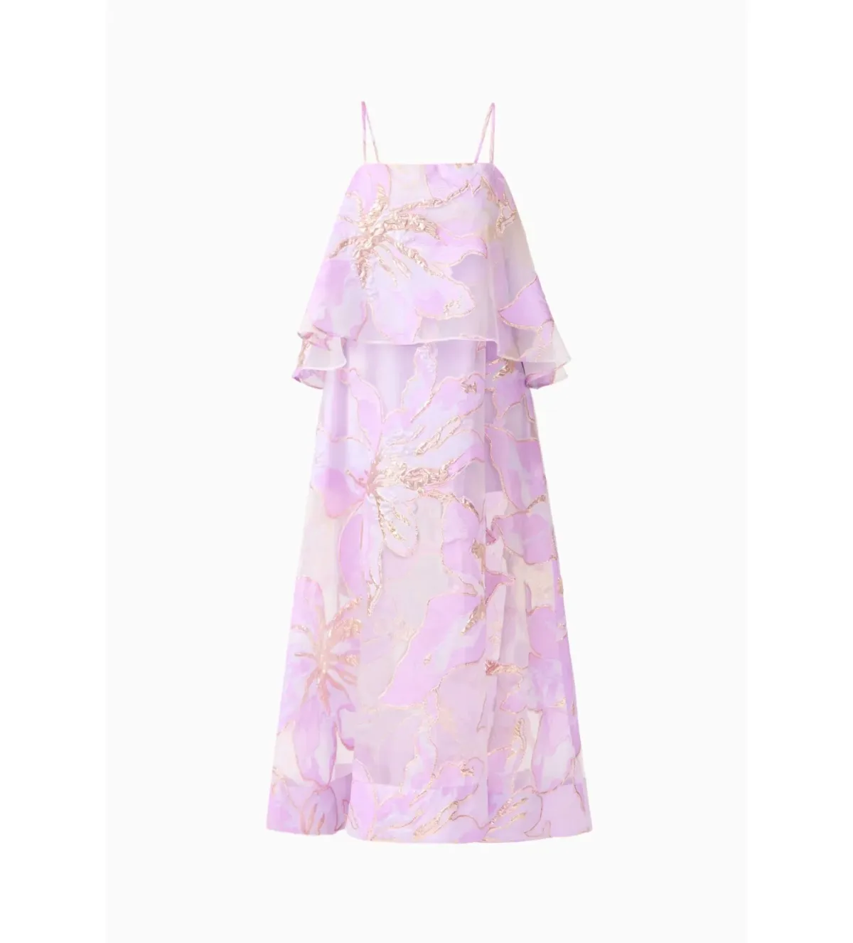 Elliatt Elysia Tiered Gown in Purple Floral Size S/AU 8 - Image 6