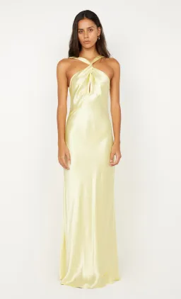 bec and bridge ELISIA TWIST MAXI DRESS in ice yellow size 6 for rent on The Volte - image 1