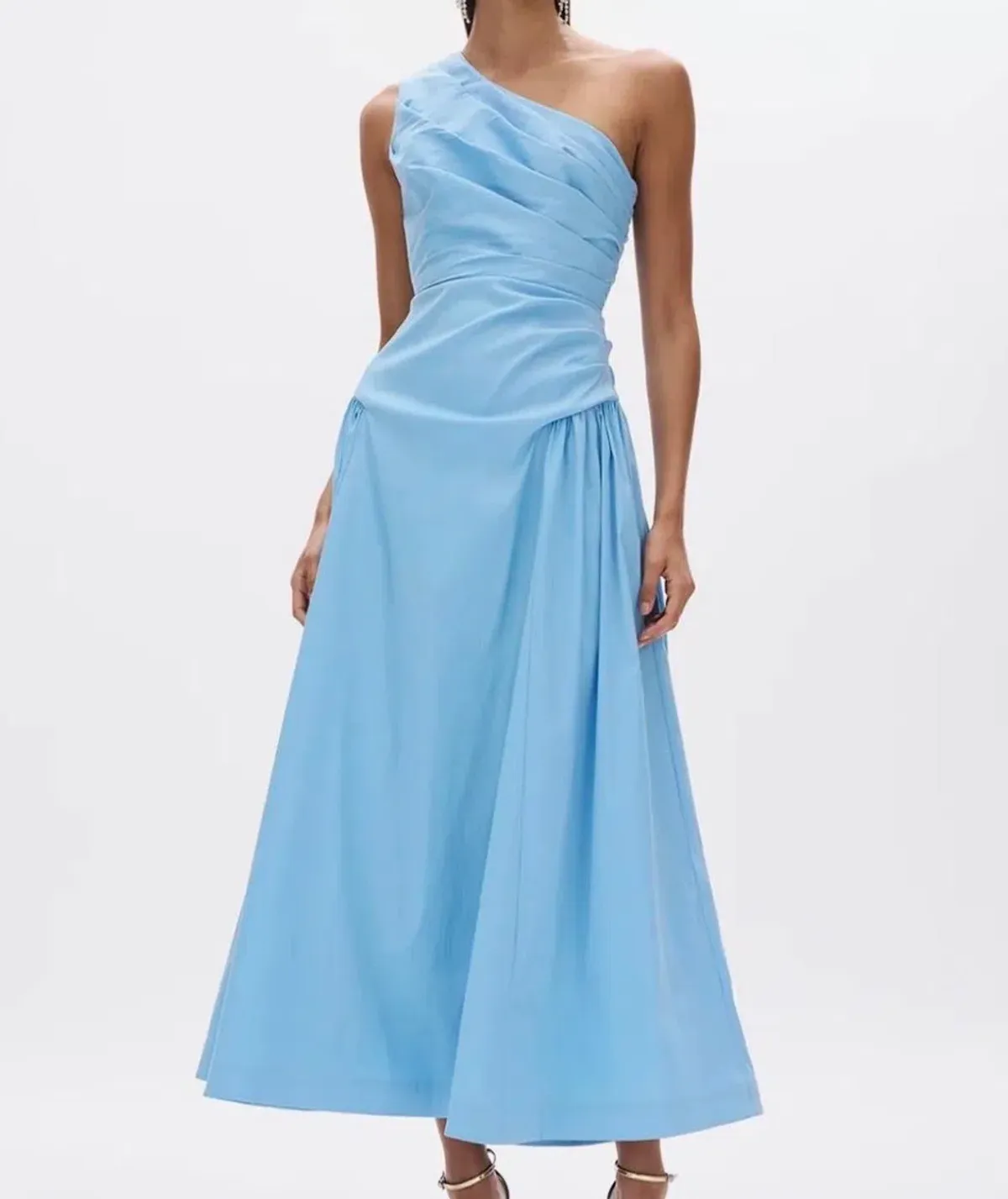 Rachel Gilbert Blue One-Shoulder Banksia Midi Dress Size 3/AU 12 - Image 1