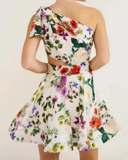 Birdie one shoulder mini dress for rent on The Volte - image 2