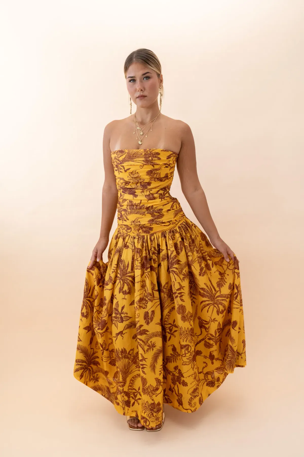 Alemais Banana Blossom Ruched Gown- 6 - Image 3