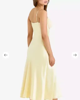 House of CB 'Felicity' Butter Yellow Satin Bias Cut Midi Dress for rent on The Volte - image 3