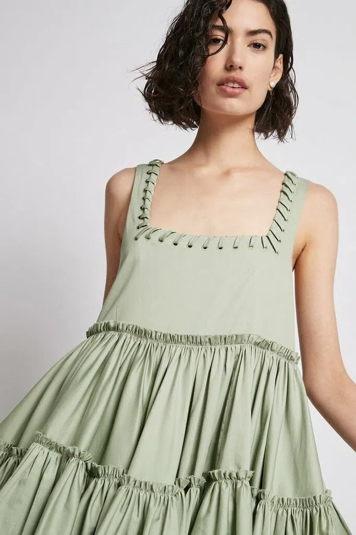 Aje Hushed Mini Dress 8 – Bamboo Mint Green/ Blue - Size 8 XS S - Image 4