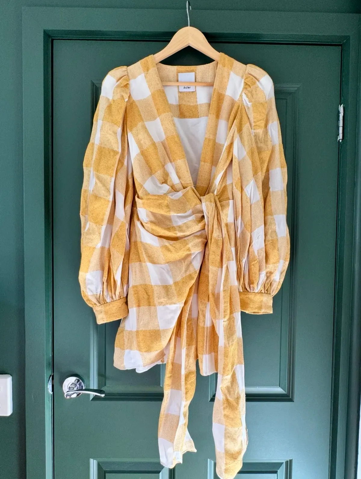 Acler Surherland Checkered Wrap Dress. Size 12 - Image 1