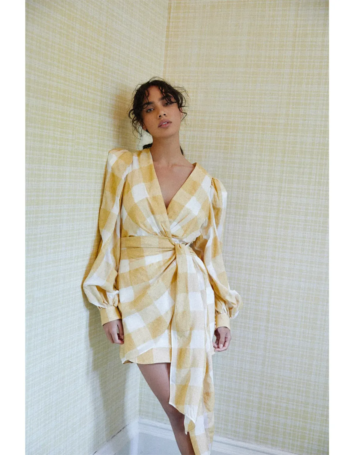 Acler Surherland Checkered Wrap Dress. Size 12 - Image 5