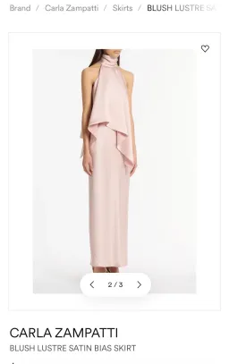 Carla Zampatti Blush Lustre Satin Halter Top and Bias Skirt in Size 12 for rent on The Volte - image 1