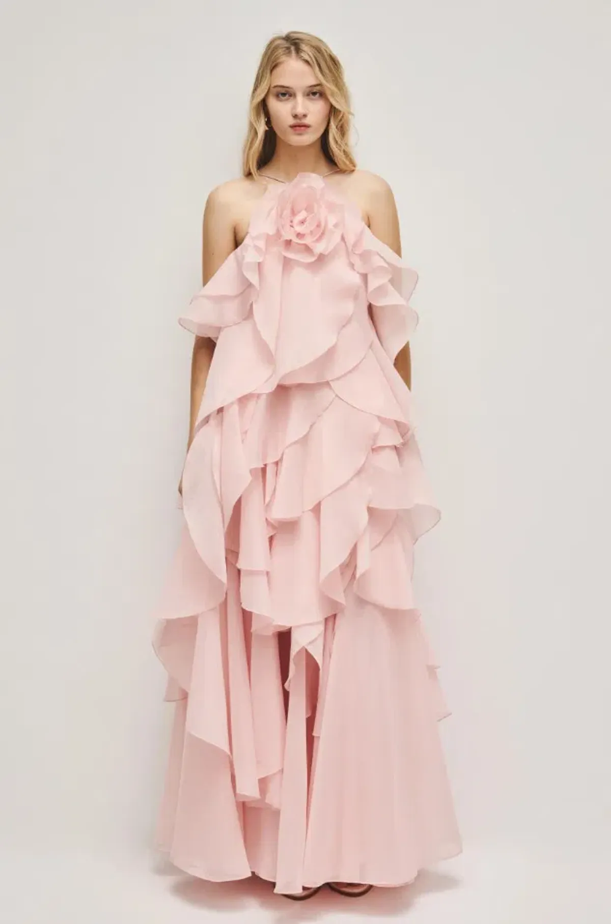 Aje Pandorea Layered Maxi Dress Pink Size 8 - Image 2