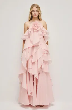 Aje Pandorea Layered Maxi Dress Pink Size 8 for rent on The Volte - image 2