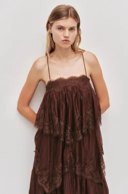 Aje Ophelia Lace Gown Chocolate Brown Size 8 for rent on The Volte - image 2