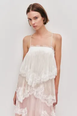 Aje Ophelia Lace Gown Pink White Multi Size 8 for rent on The Volte - image 3