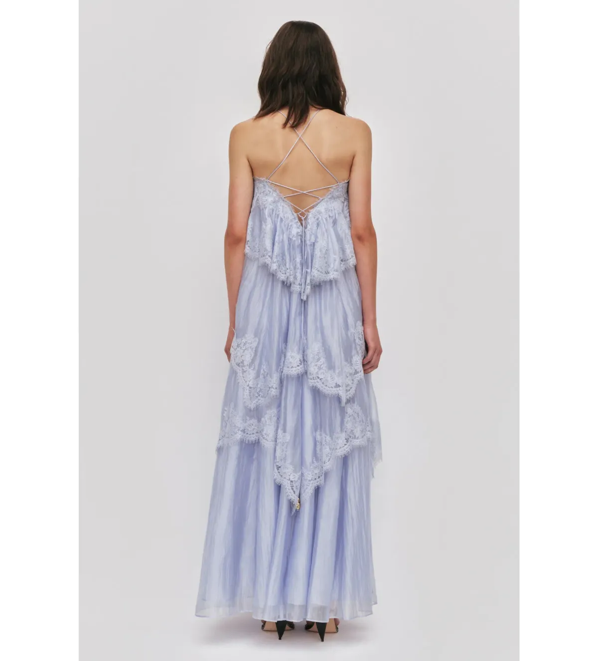 Aje Ophelia Lace Gown in French Blue Size AU10 - Image 3