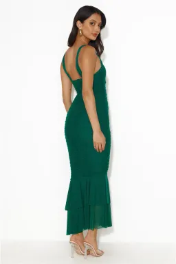 Here Comes the Sun Party Pal Maxi dress in emerald green size 6 XS for rent on The Volte - image 3