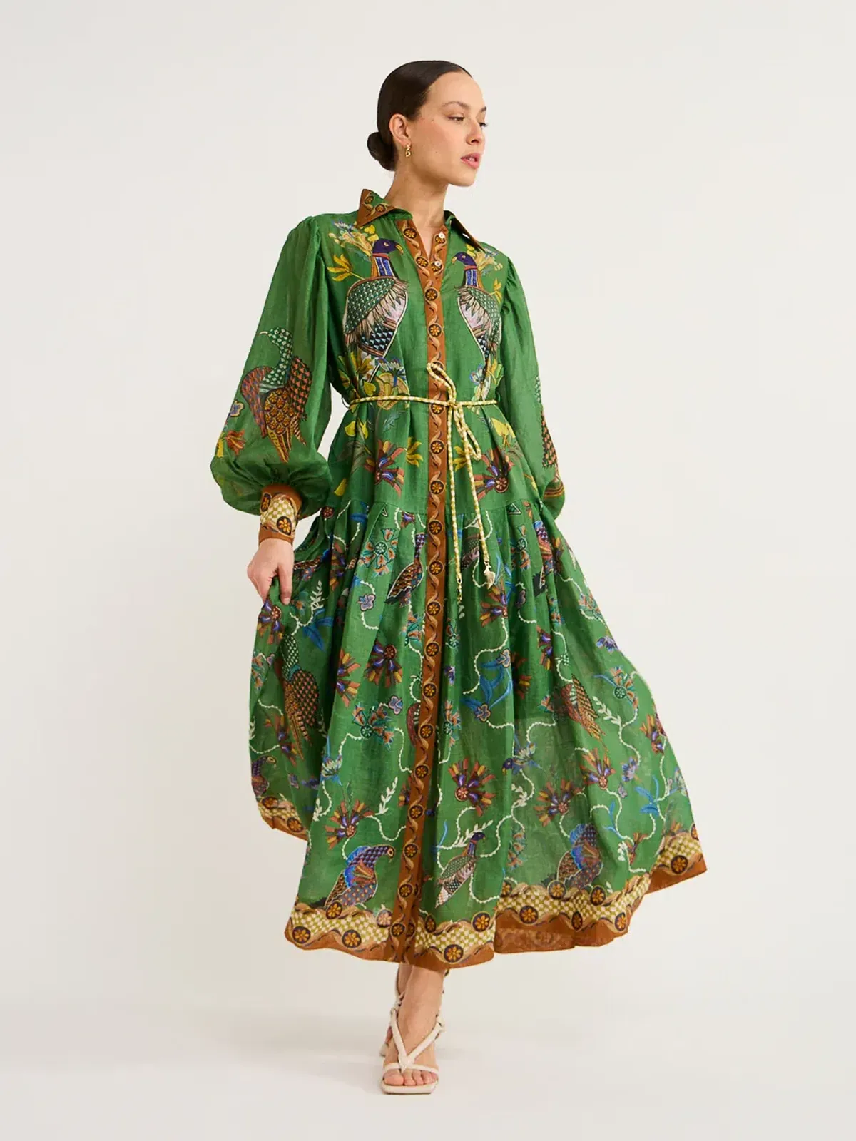 Alemais Birdie Shirt Dress in Jade Size AU 10 - Image 2