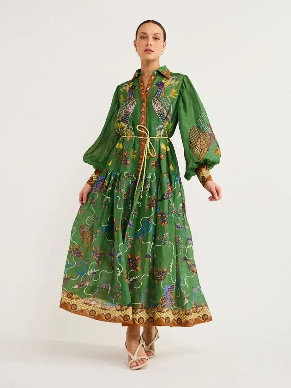 Alemais Birdie Shirt Dress in Jade Size AU 10 - Image 1