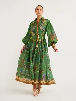 Alemais Birdie Shirt Dress in Jade Size AU 10 for rent on The Volte - image 1