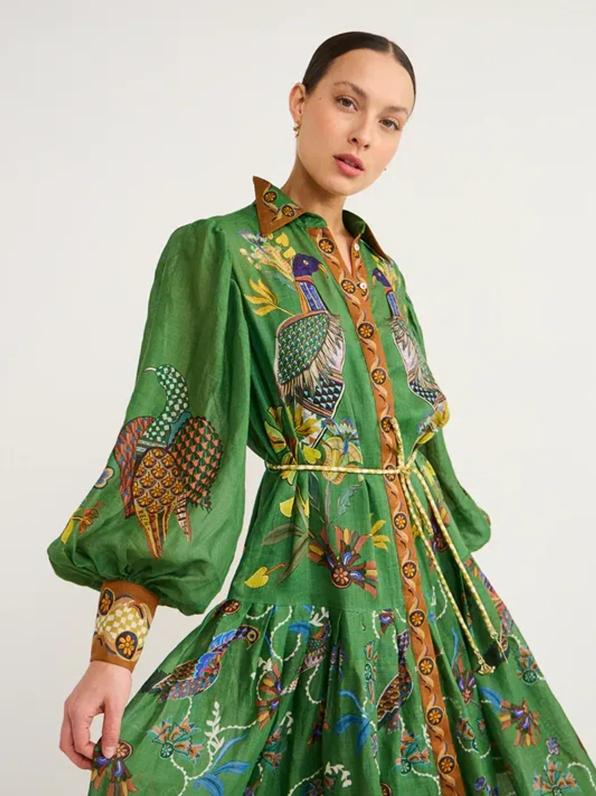 Alemais Birdie Shirt Dress in Jade Size AU 10 - Image 4