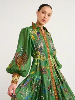 Alemais Birdie Shirt Dress in Jade Size AU 10 for rent on The Volte - image 4