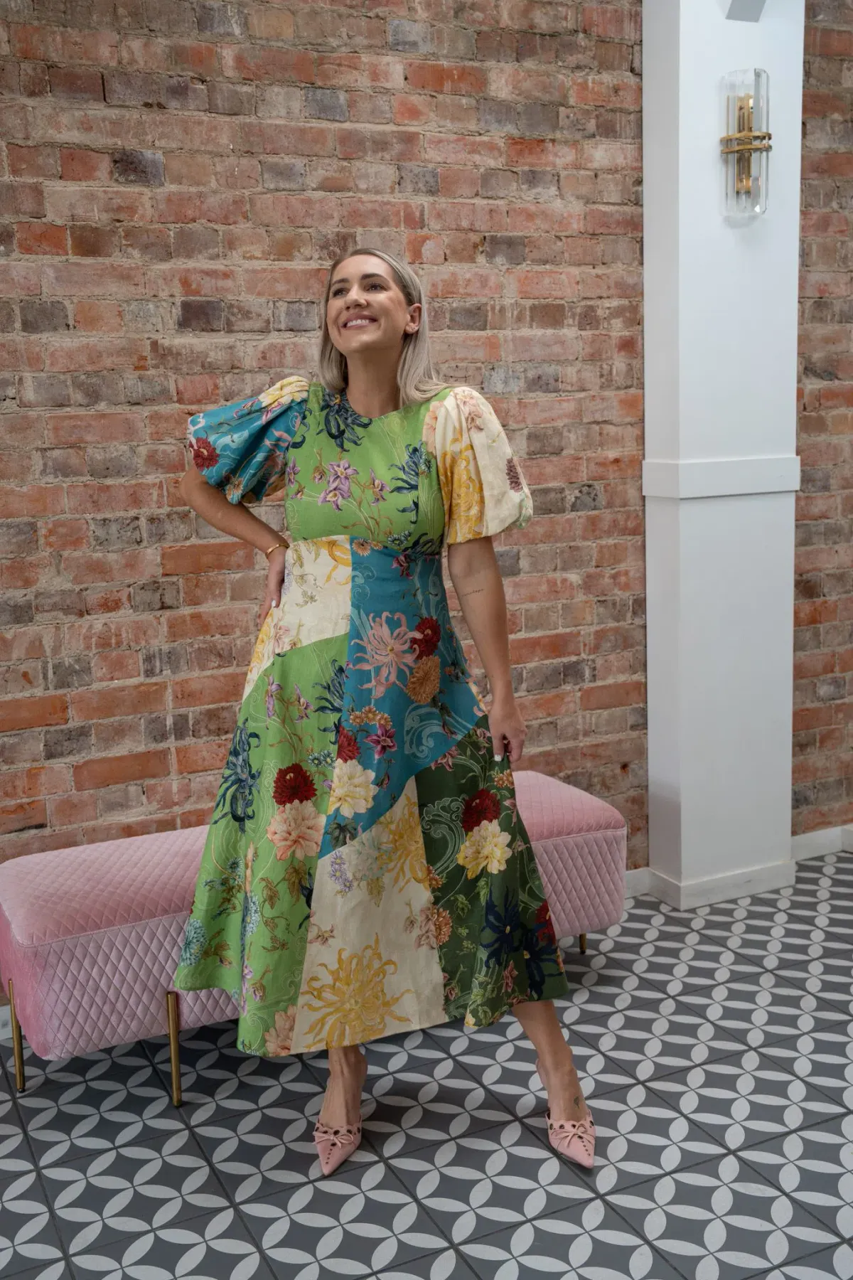 ALEMAIS AVERY SPLICED MIDI DRESS - Image 1