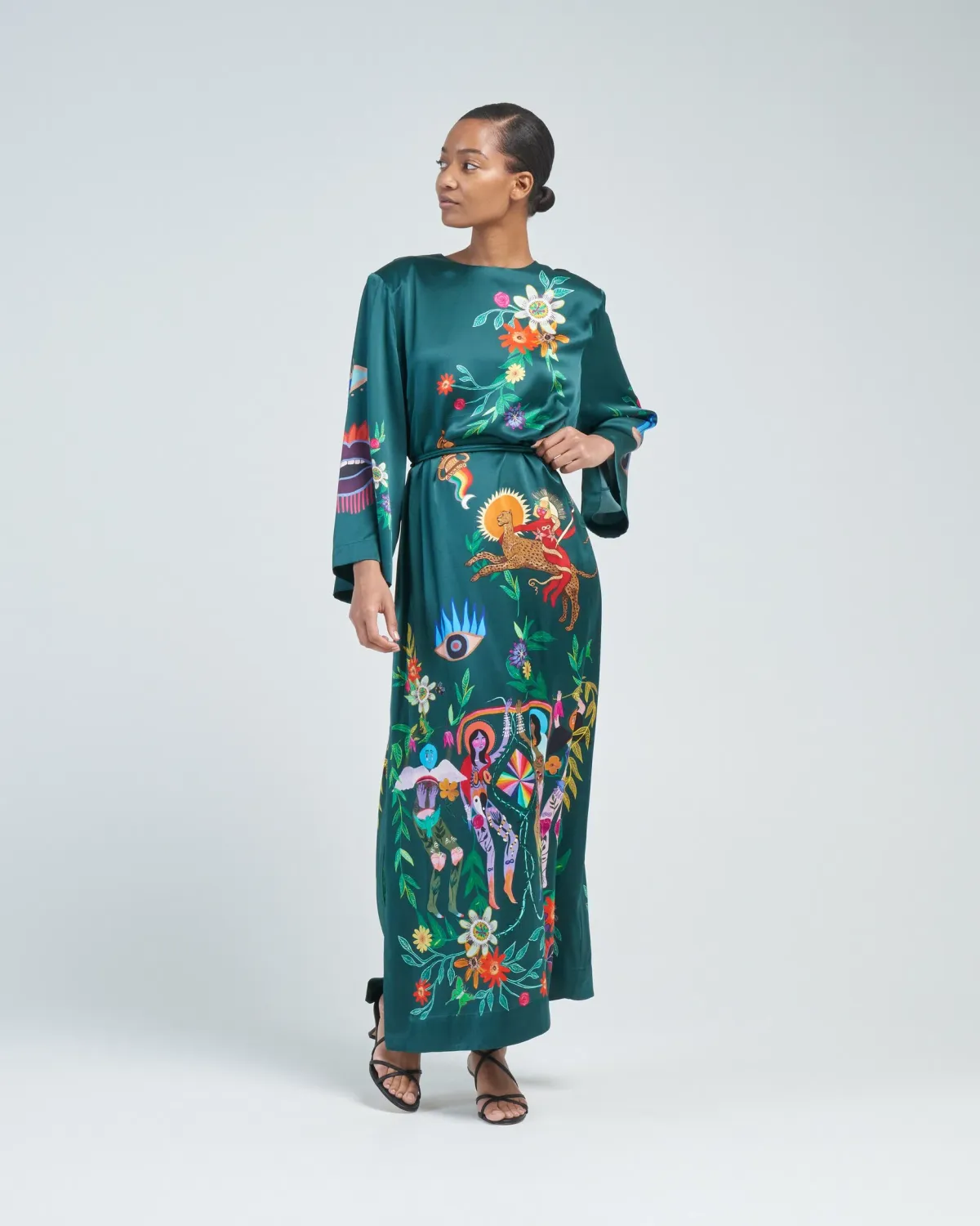 ALEMAIS AGATHA SILK MIDI DRESS - Image 1