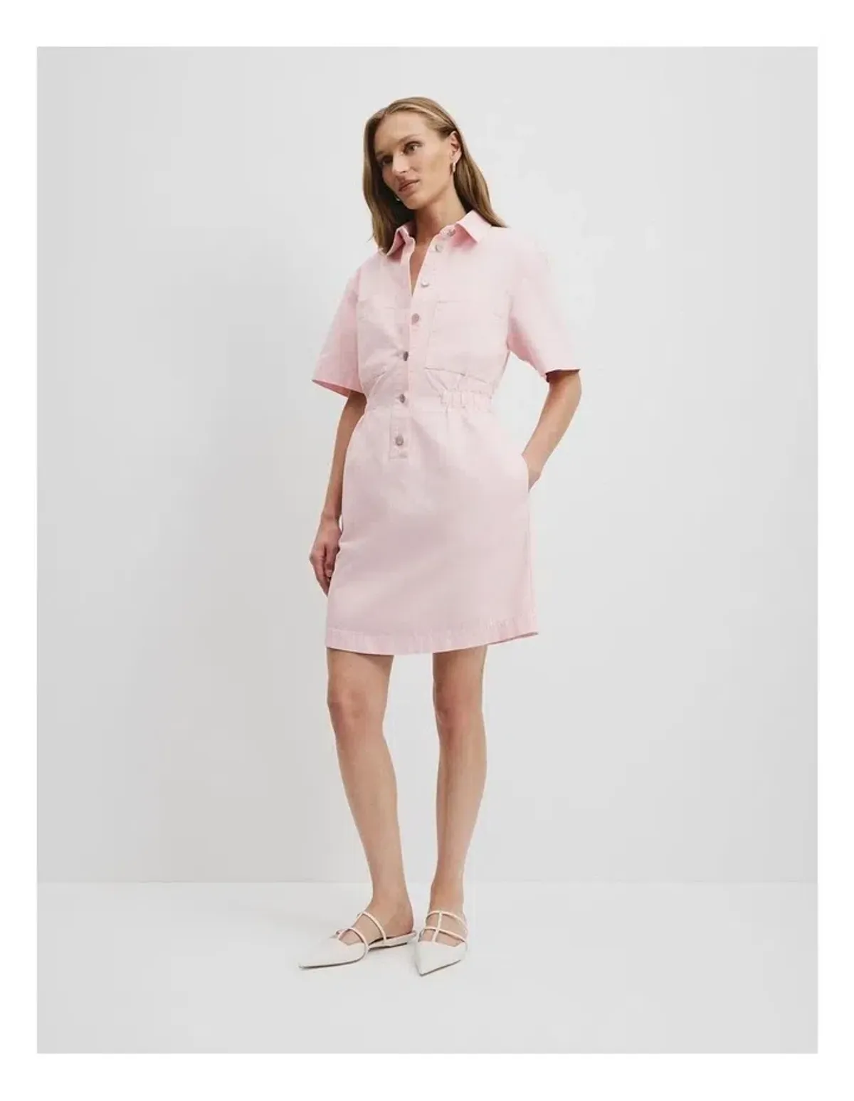 Country Road cinched mini dress meringue pink - Image 1