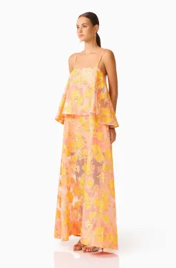 ELYSIA TIERED GOWN | ORANGE FLORAL - SIZE 6 for rent on The Volte - image 2