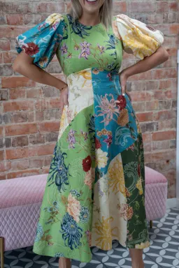 ALEMAIS AVERY SPLICED MIDI DRESS SIZE 12 for rent on The Volte - image 3