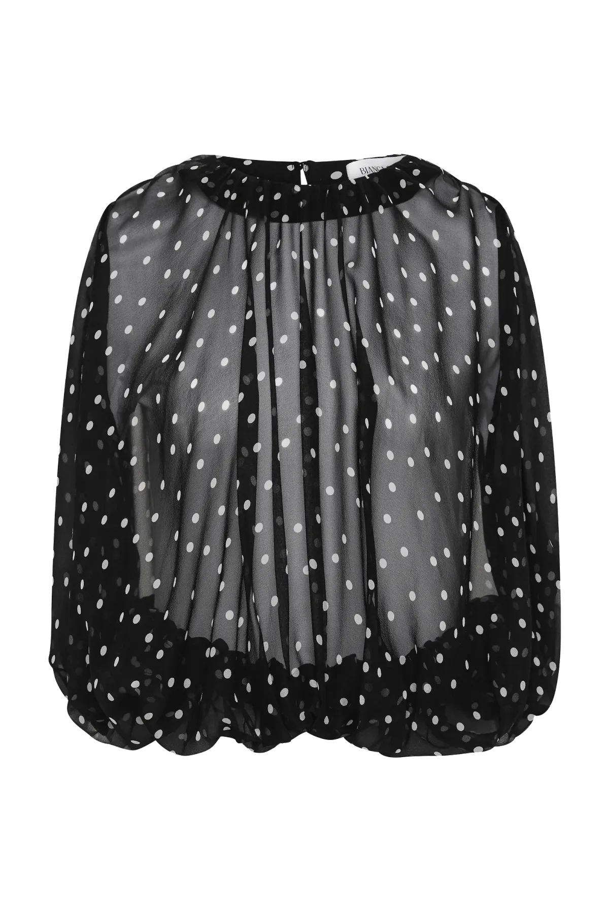 Bianca Spender Black Polka Dot Silk Emerge Top Size S - Image 5