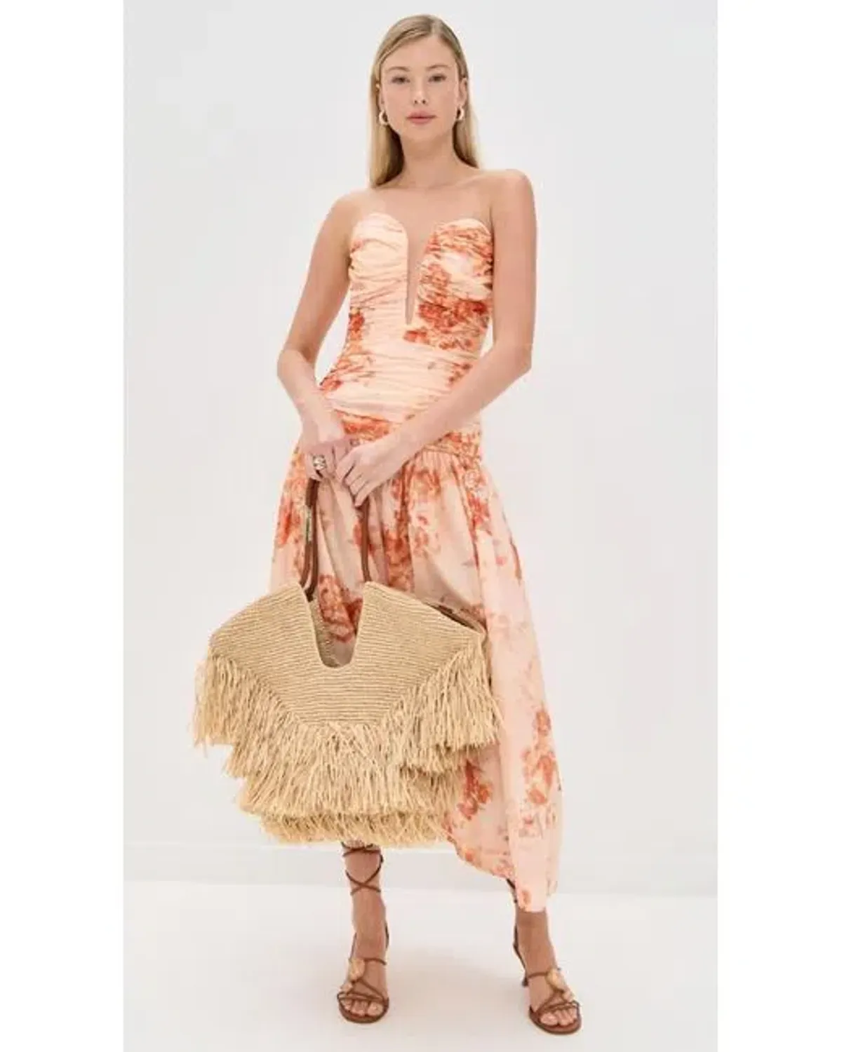 ZIMMERMANN CASCADIAN STRAPLESS MIDI DRESS SIZE 1/10 - Image 2