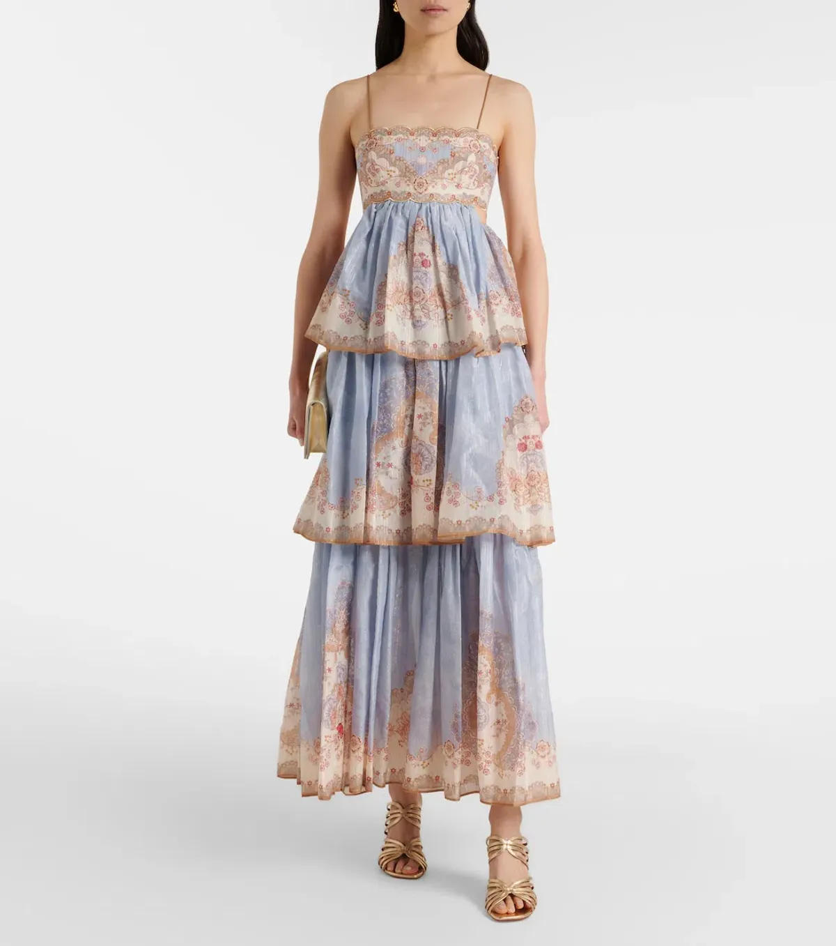 Zimmermann Daylight Tiered Maxi Dress (NEW) in Wallpaper Floral Denim Size 1 AU 10 - Image 1