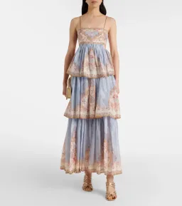 Zimmermann Daylight Tiered Maxi Dress (NEW) in Wallpaper Floral Denim Size 1 AU 10 for rent on The Volte - image 1