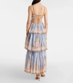 Zimmermann Daylight Tiered Maxi Dress (NEW) in Wallpaper Floral Denim Size 1 AU 10 for rent on The Volte - image 2