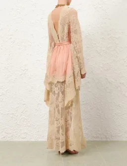 Zimmermann Hypnotic Satin Drape Dress (NEW) in Pink Size 1 AU 10 for rent on The Volte - image 2