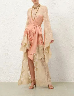 Zimmermann Hypnotic Satin Drape Dress (NEW) in Pink Size 1 AU 10 for rent on The Volte - image 1