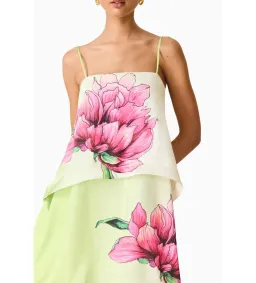Elliatt Elisa Tiered Gown in Green and Pink Floral Size L AU 12 for rent on The Volte - image 6