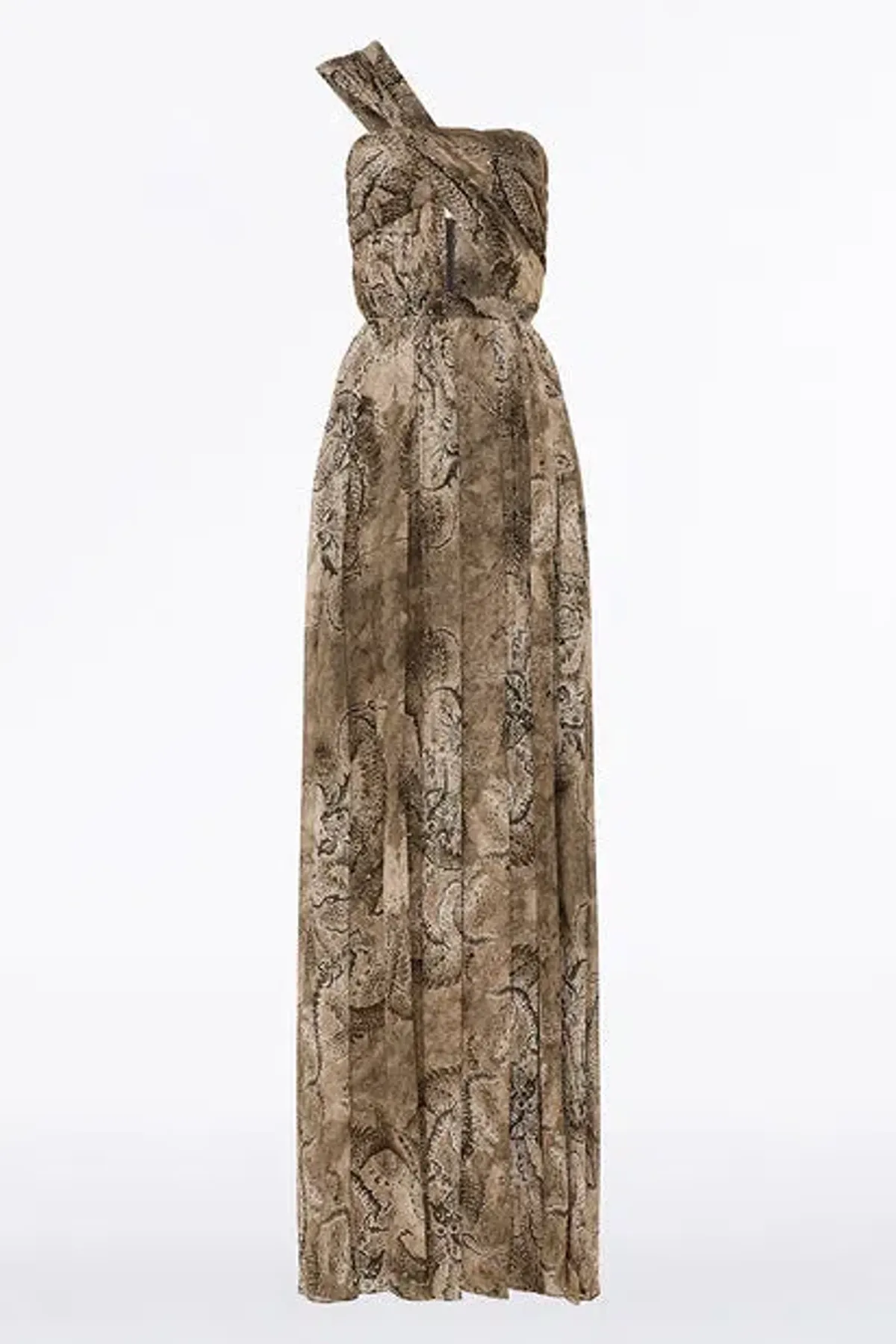 Carla Zampatti Size 12 Lindy Lee Moss Fierce Dragon Silk Button Gown - Image 2