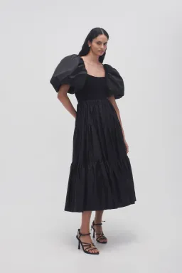 AJE CASA PUFF SLEEVE MIDI DRESS SIZE 10 for rent on The Volte - image 3