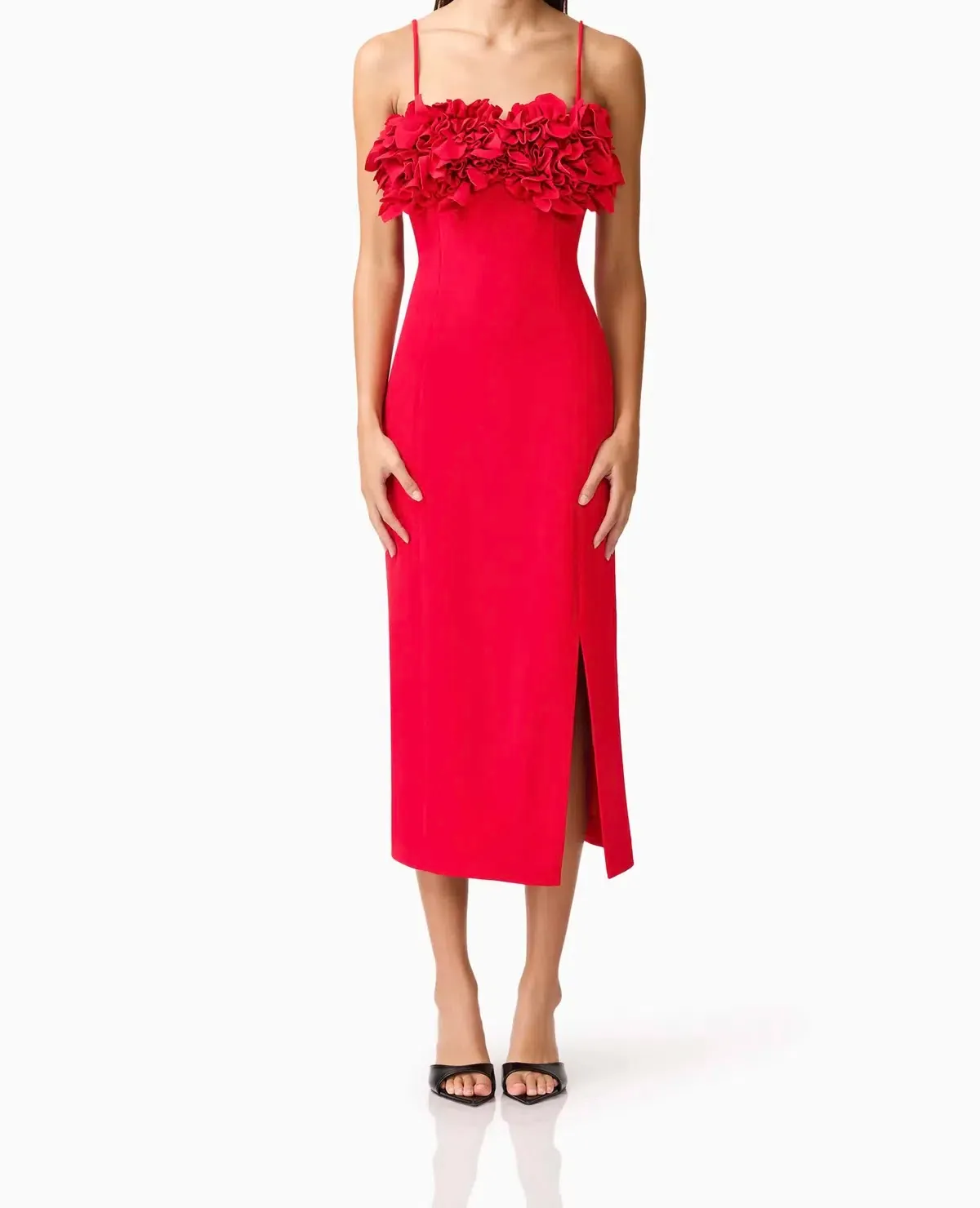ELLIATT Lila fitted red midi dress - Image 5