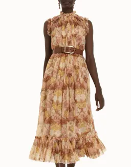 Zimmermann Tempo Flutter Midi Dress Size 3/14 with full length slip for rent on The Volte - image 11