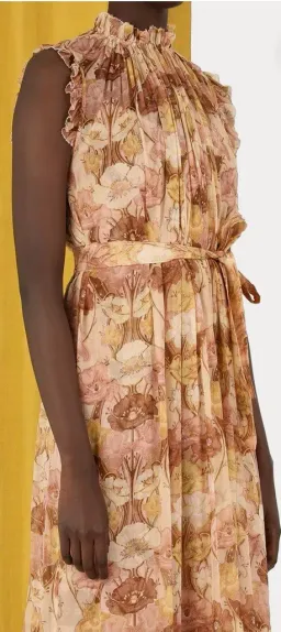 Zimmermann Tempo Flutter Midi Dress Size 3/14 with full length slip for rent on The Volte - image 7