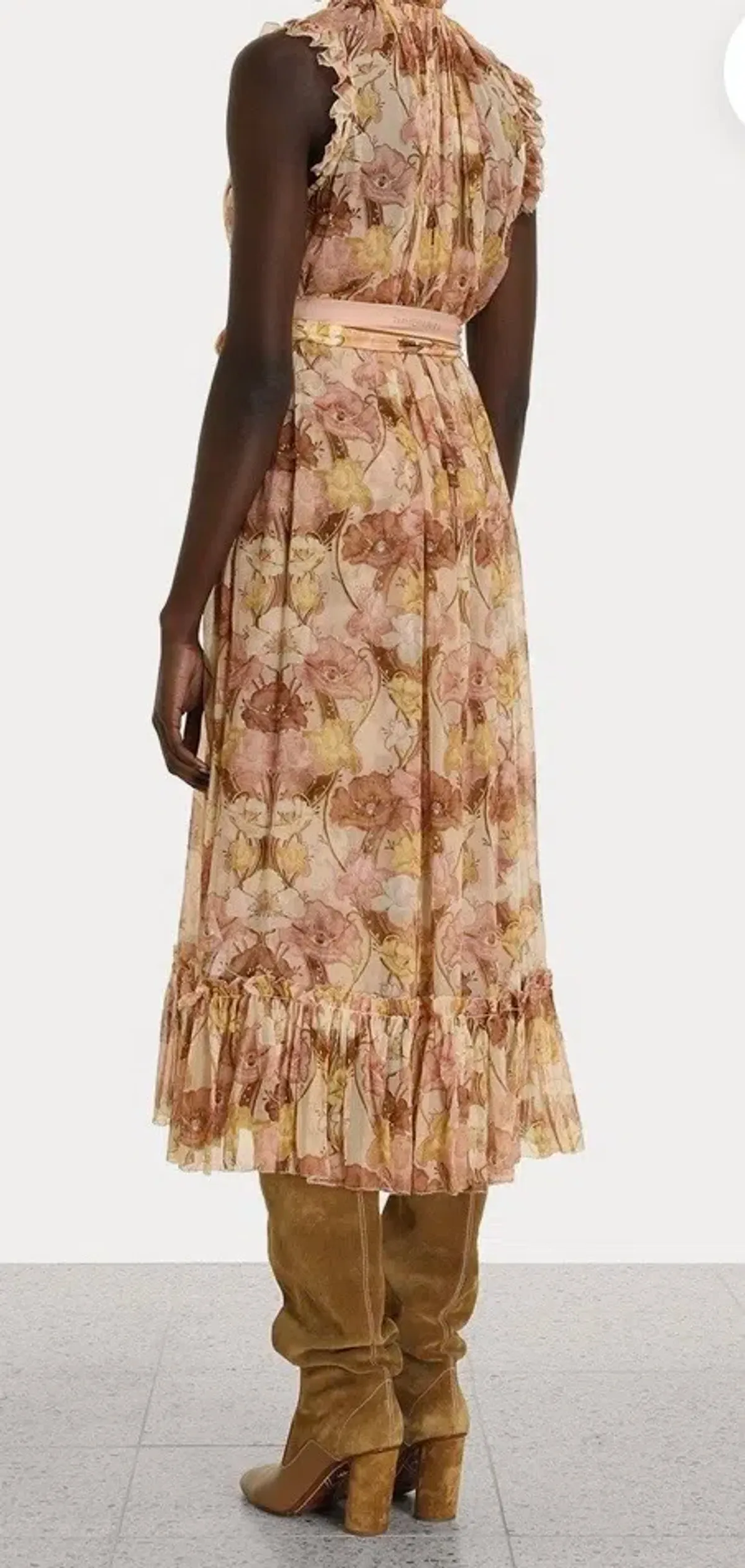 Zimmermann Tempo Flutter Midi Dress Size 3/14 with full length slip - Image 6