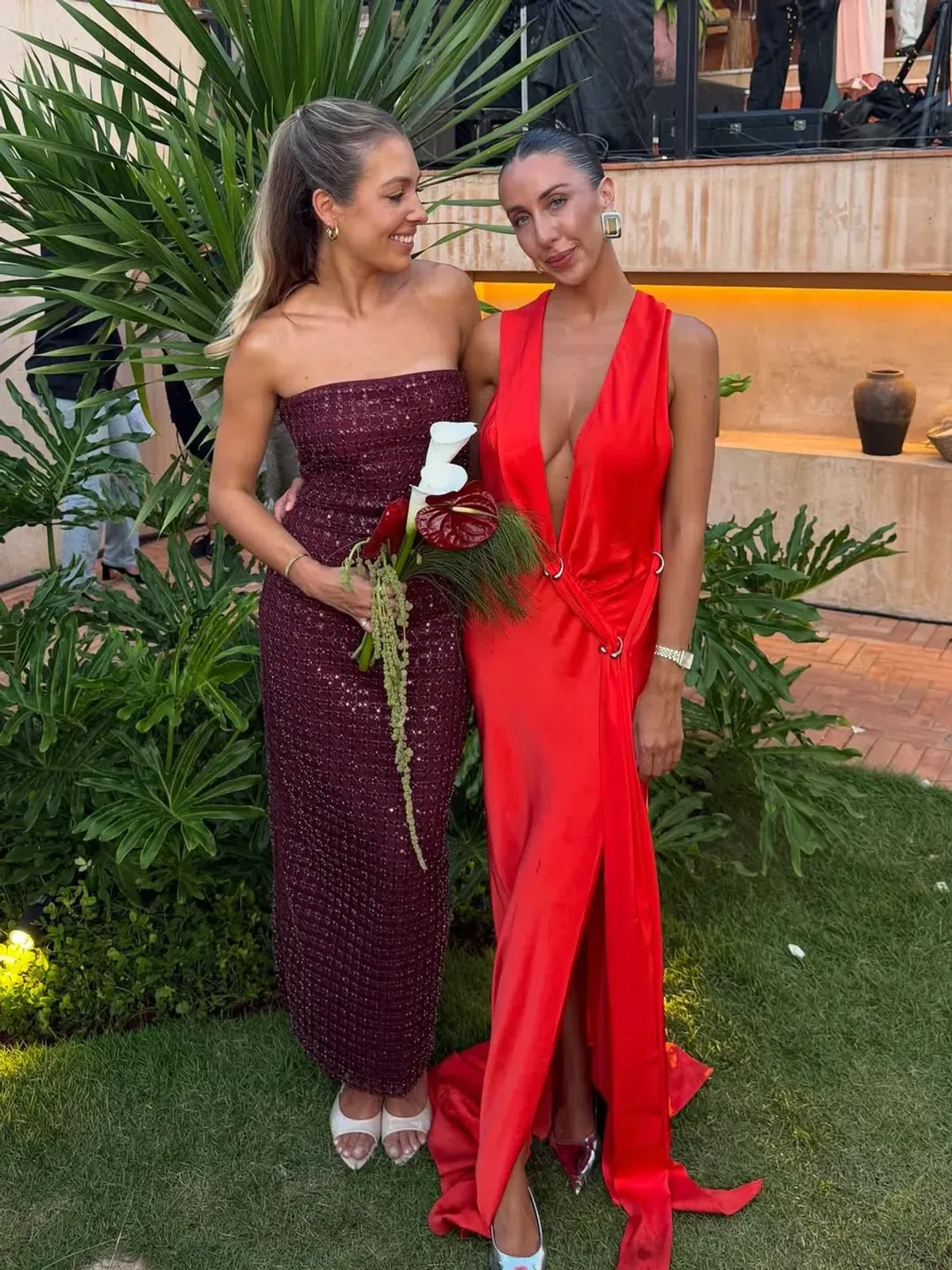 MISHA Harlow Satin Maxi Dress Chilli Size XS  - Image 1