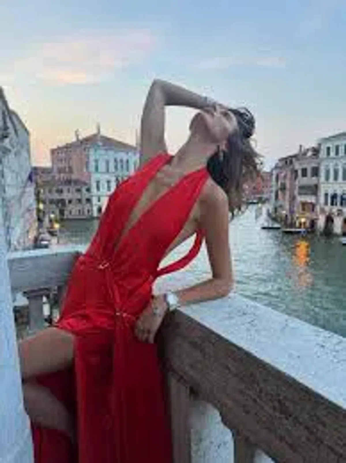 MISHA Harlow Satin Maxi Dress Chilli Size S - Image 3