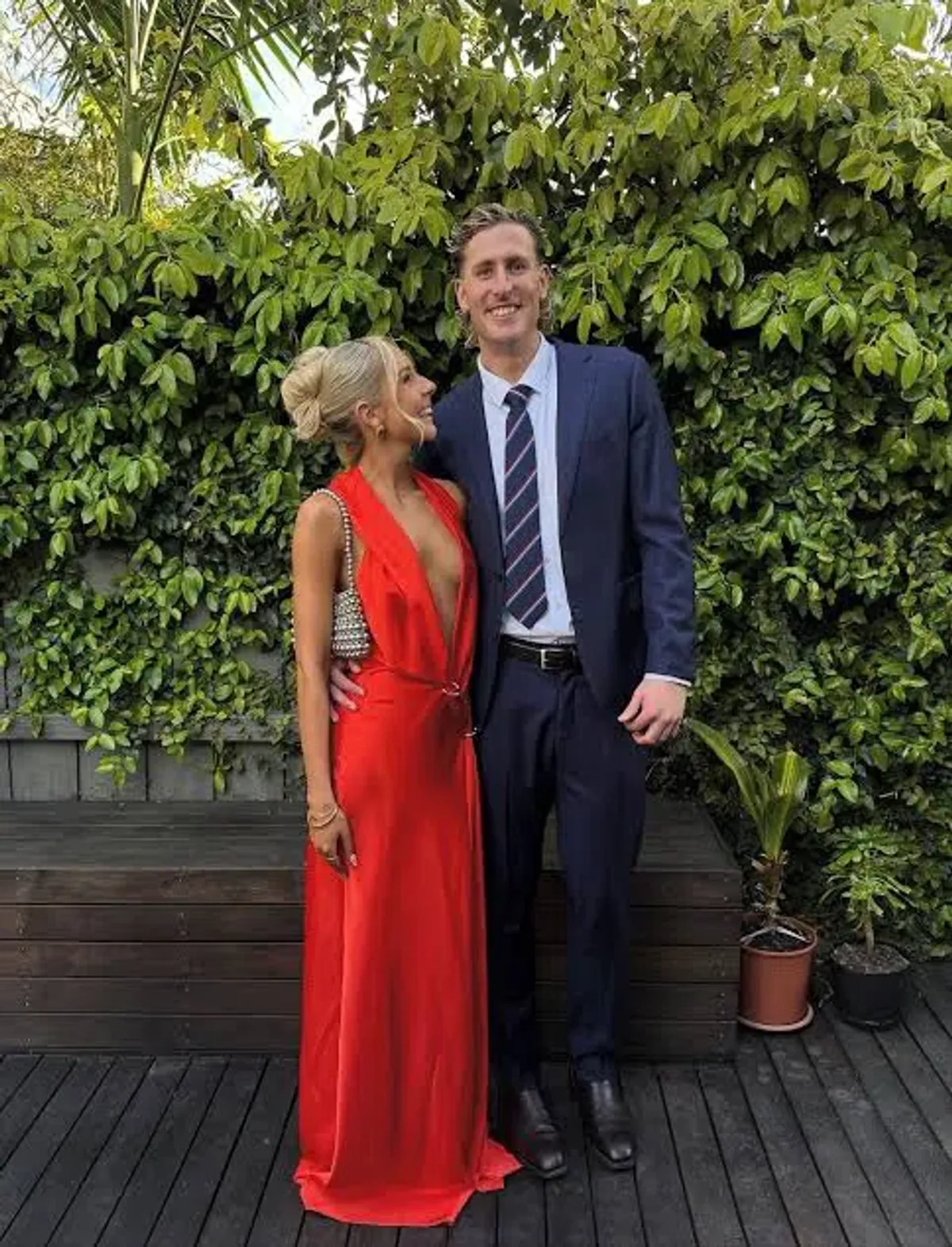 MISHA Harlow Satin Maxi Dress Chilli Size S - Image 2