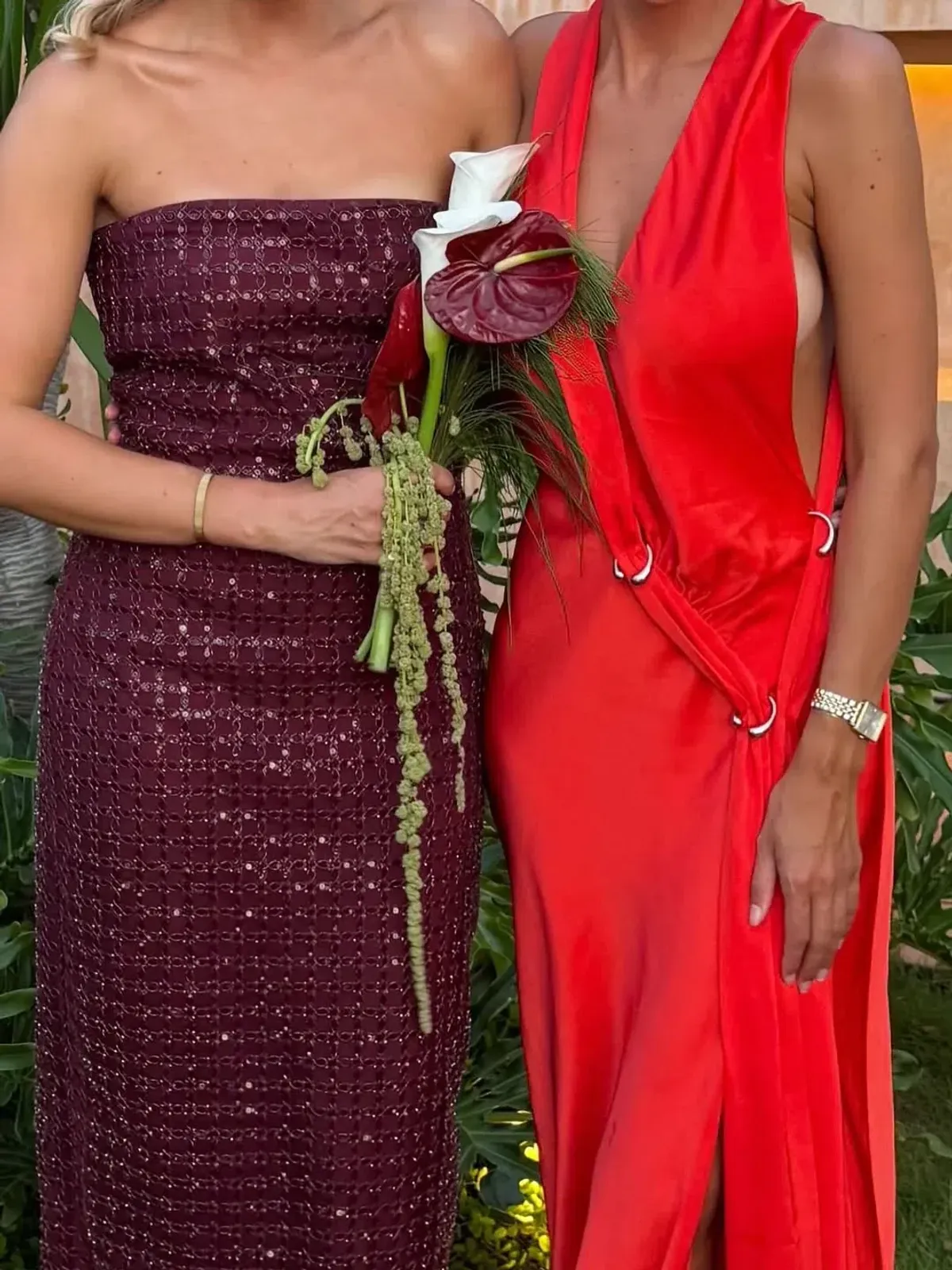 MISHA Harlow Satin Maxi Dress Chilli Size S - Image 4