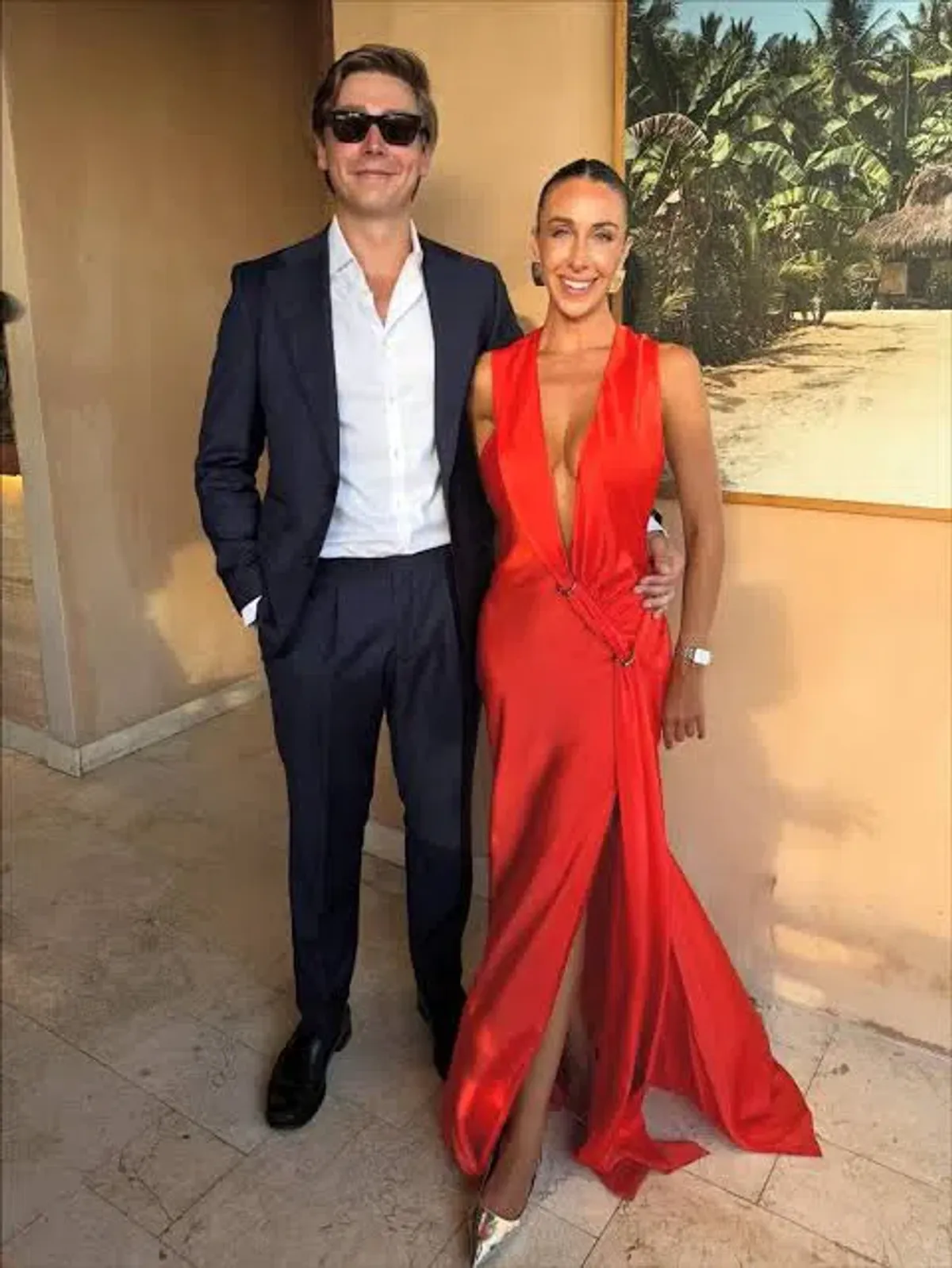 MISHA Harlow Satin Maxi Dress Chilli Size S - Image 5